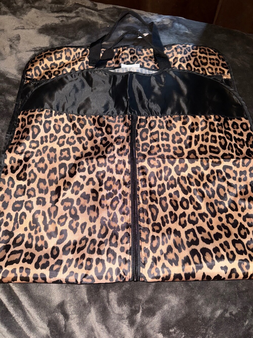 Chicos Leopard Print Garment Bag with Zipper Closure